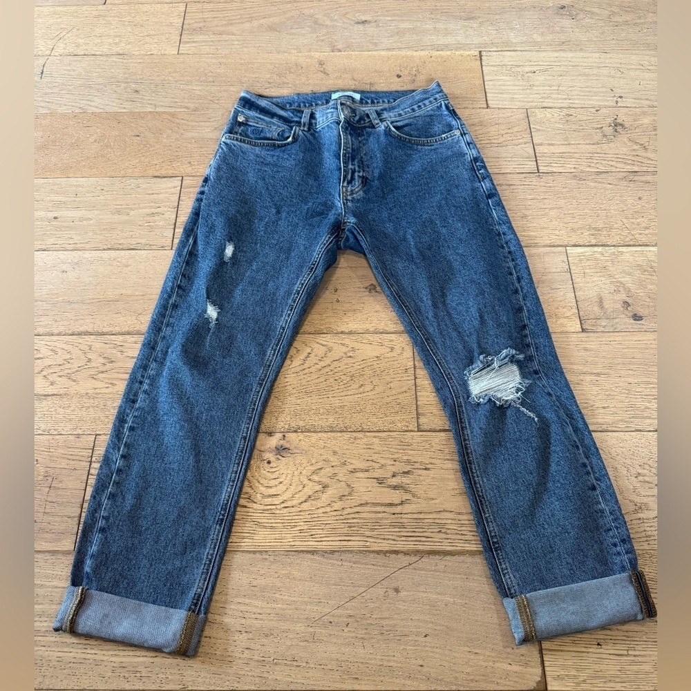 Amendi Lars Broken Blue Distressed Straight Leg Jeans Mens‎ W31 L30 0125 (1045)